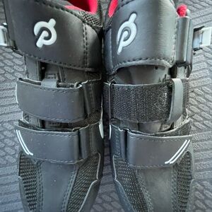 Peloton Black Cycling Footwear with Red Accents
